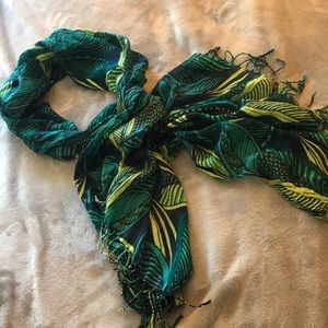 Jewel tone printed scarf